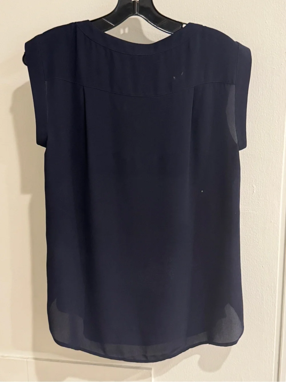 J. Crew Navy Satin Cap Sleeve Blouse XS Size 0